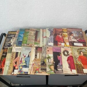 Vintage Workbasket Home Arts Magazines Qty 22- 1960s 1970s Crochet Knit Patterns